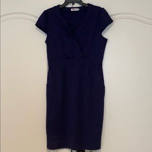Navy blue bodycon cocktail dress